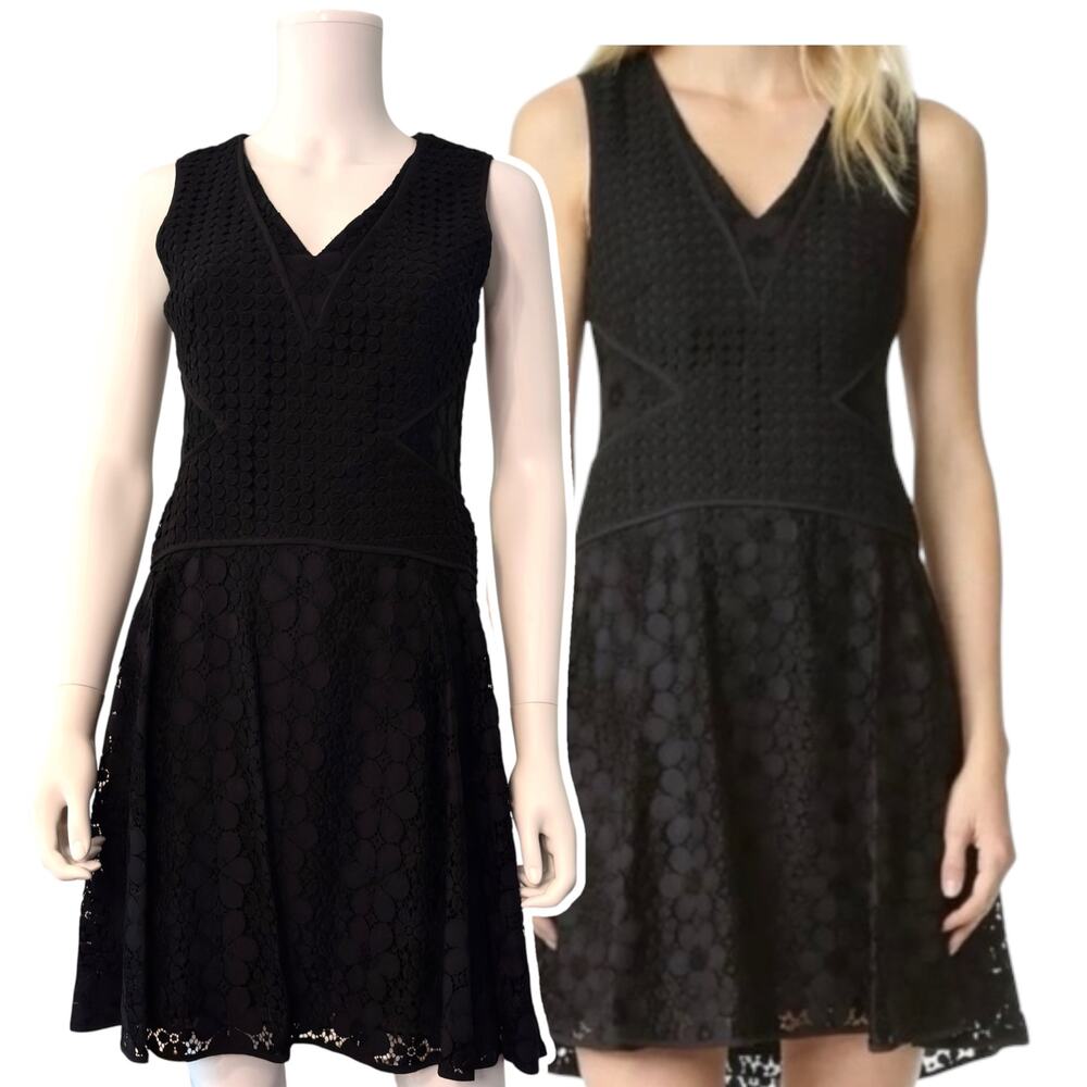 Diane von Furstenburg Black Lace Dress Fiorenza Sleeveless V-Neck NEW Size 2 DVF